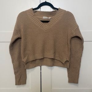 tan sweater